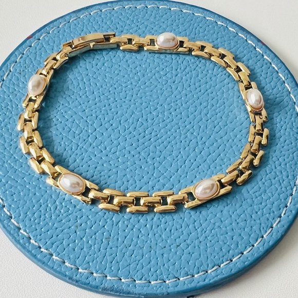 Bridge Jewelry - Vintage Bead of Rice Bracelet with faux Pearl, Fine workmanship - Picture 3 of 7